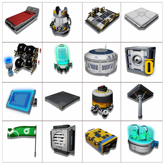 Base building items grid