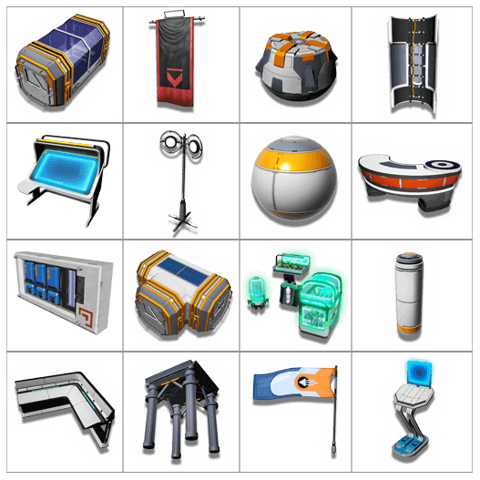 Base building items grid