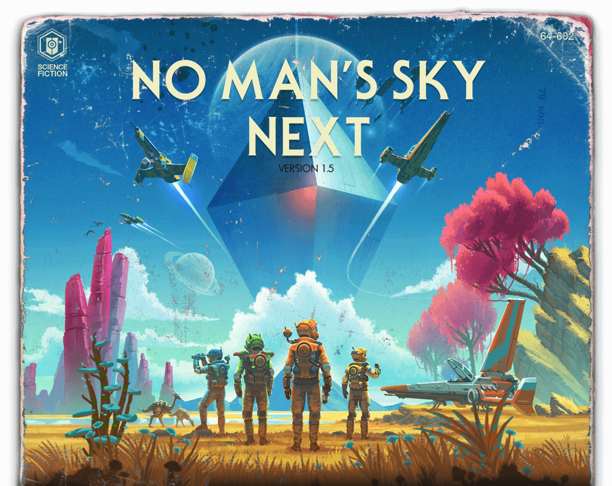 Book cover styled art showcasing No Man's Sky artwork