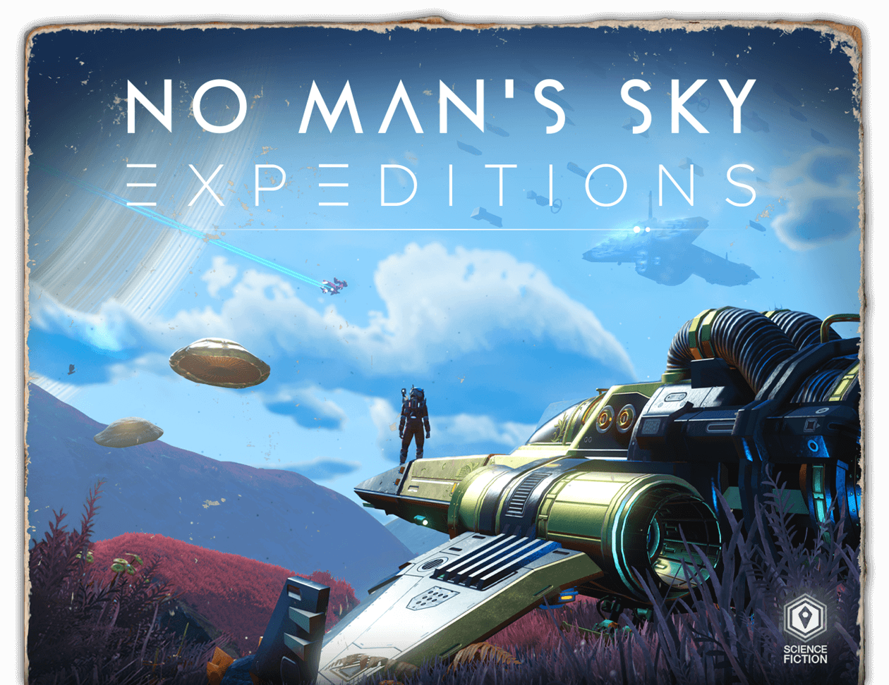 Book cover styled art showcasing No Man's Sky artwork