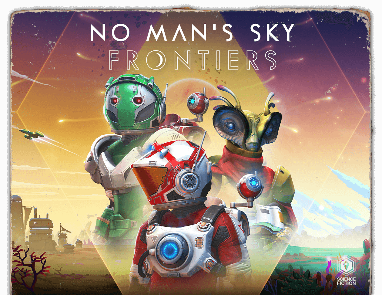 Book cover styled art showcasing No Man's Sky artwork