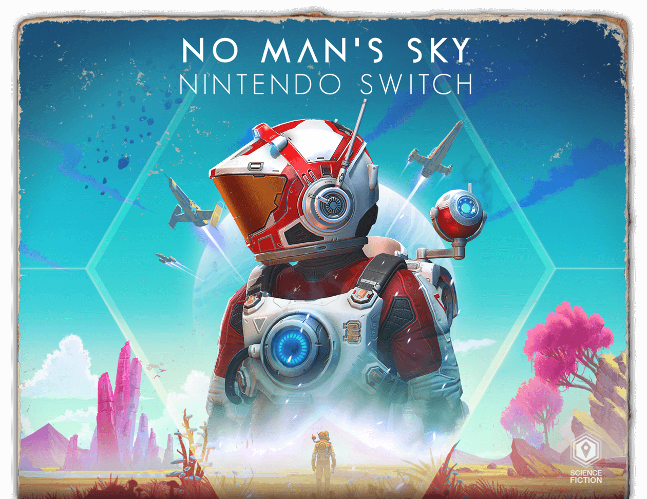 Book cover styled art showcasing No Man's Sky artwork