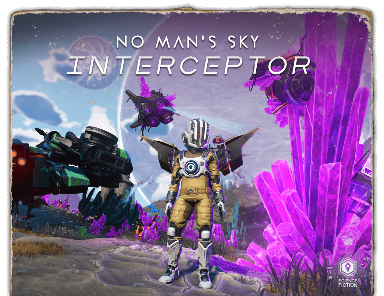 Book cover styled art showcasing No Man's Sky artwork